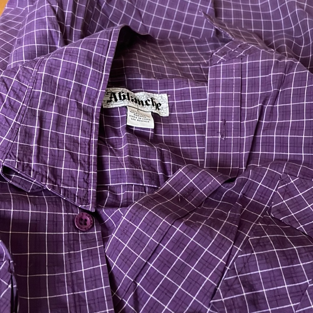 Purple and white shirt